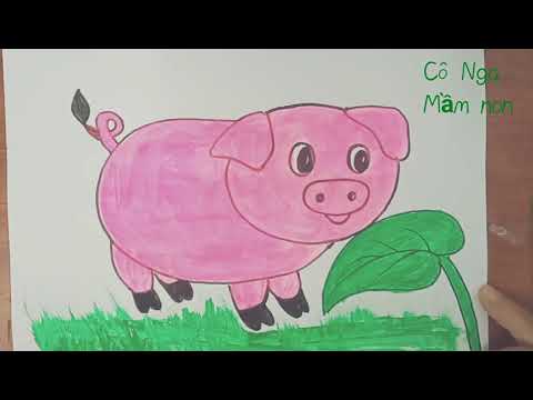 Vẽ và tô màu Con Lợn/ Cách vẽ con heo/ How to draw a piggy