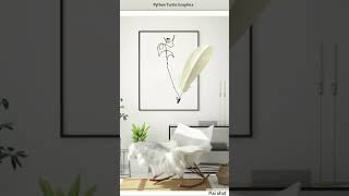 1 line woman figure wall art using python turtle #shorts #homedecor #creative #viral