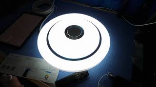 Testing the T-SUN RGB LED Ceiling Light, with Bluetooth Speaker, Remote Control & APP