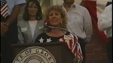 Gloria Dorsey singing National Anthem at a State o...