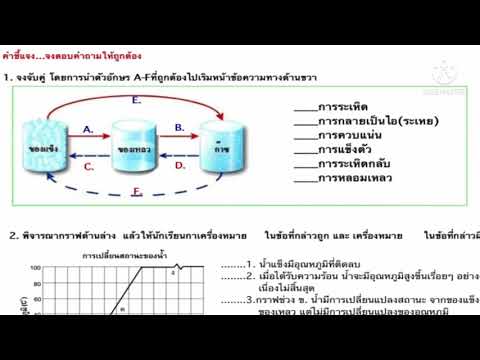 อธิบายใบงานที่ 26 การเปลี่ยนสถานะของสาร ม.1