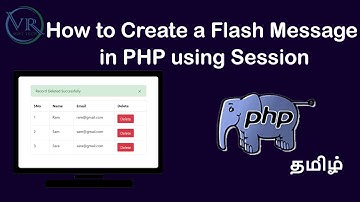 How to Create a Flash Message in PHP using Session in Tamil