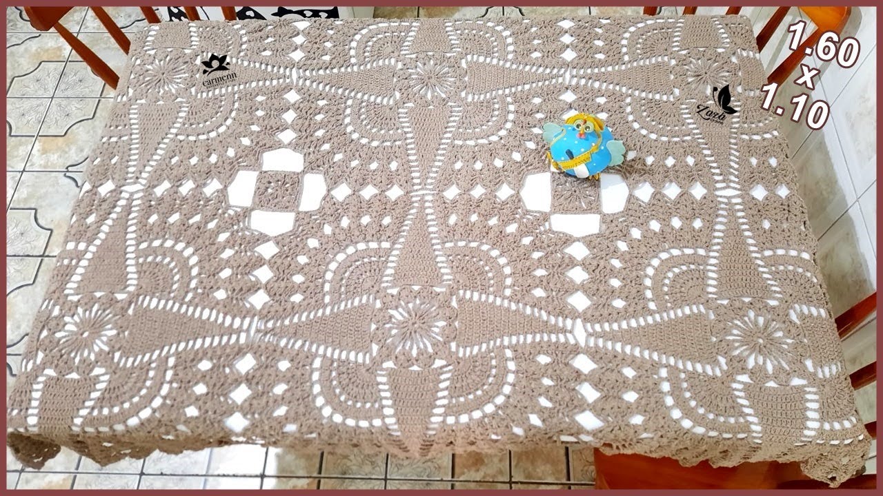 Square em Crochê Julia para Colcha Almofada ou Toalha de Mesa Quadrada ou Retangular