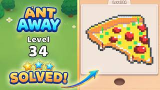 Ant Away Level 34 Walkthrough 🐜 | Pixel Puzzle Solution & Gameplay 🧩