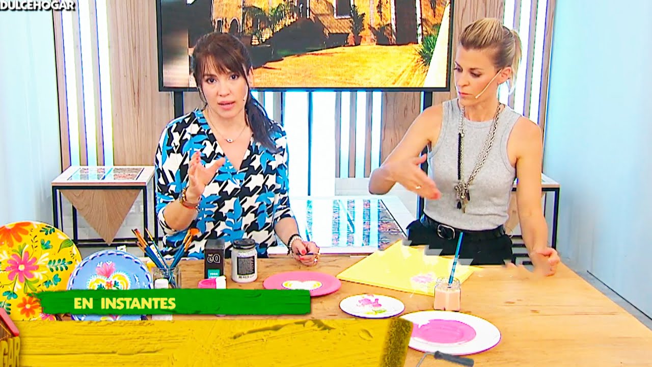 Agus Gallo explicó cómo pintar con la técnica de la coma y Eugenia Tobal se animó a hacerlo