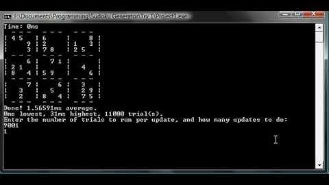 Sudoku Generator (C++ Console)