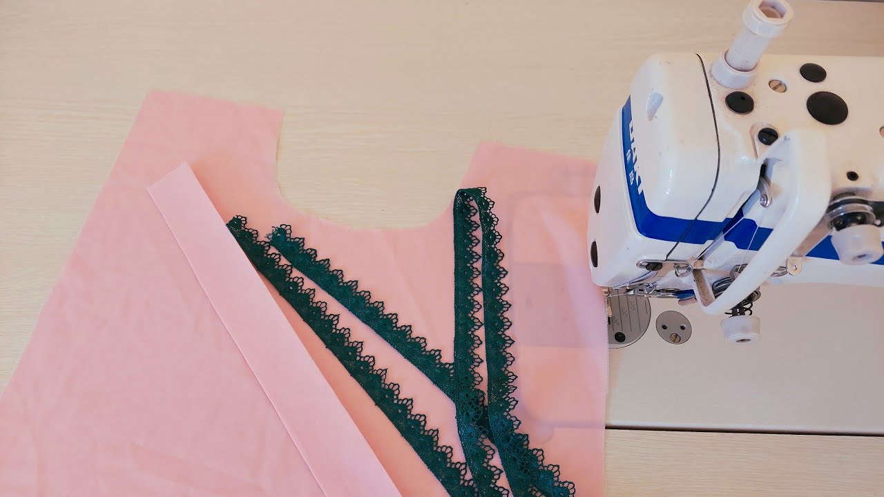 احلى موديل🔥تخدميه في4دقائق👌للعبايات  للفساتين//beautiful neck design with lace