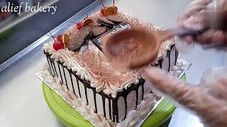 KUE ULANG TAHUN TABUR COKLAT BUBUK // CHOCOLATE POWDER BIRTHDAY CAKE #caramembuatkueultah