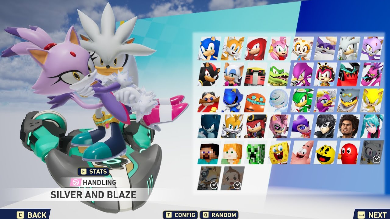 Silver is holding Blaze his hands in Sonic Racing Crossworlds!