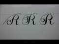 Calligraphy letter R with normal pen