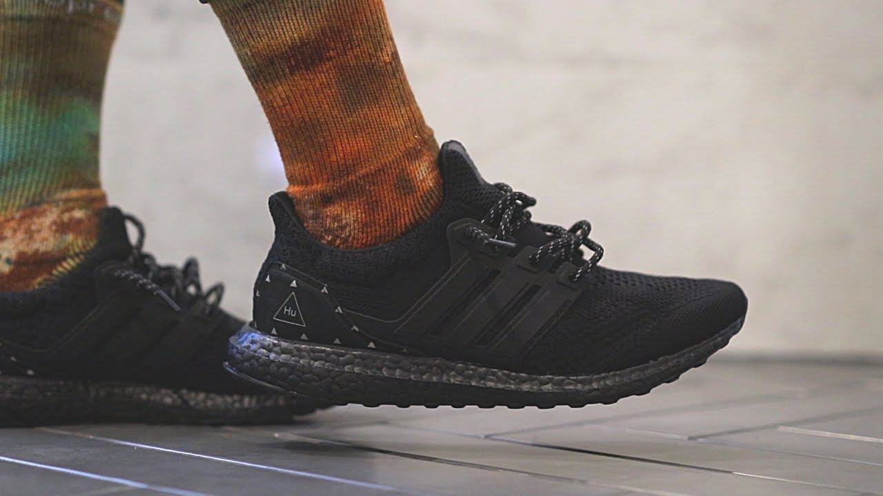 adidas ultra boost all black on feet