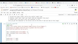 Euclid's Algorithm for Greatest Common Divisor