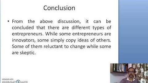 Entrepreneurship Management BBA 5th semester Module 1 Lecture 4 Conclusion types of entrepreneurs