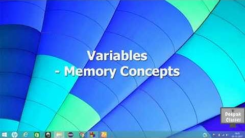 2. Variables - Memory Concepts