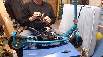 Razor E200 batteries, motor, controller, and new variable speed throttle upgrades.MORE POWER! Part 3