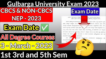 Gulbarga University 1st 3rd 5th Sem NEP CBCS NON CBCS Exam Date Timetable March April 2023 Instagram