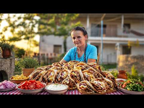 Homemade Gyros Pita Wraps | Village Street Food Style 🇦🇱🇬🇷✨