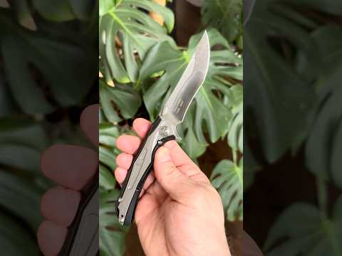 Twosun TS285 Wong Knife Design Titanium Framelock Black silver M390 recurve tanto 