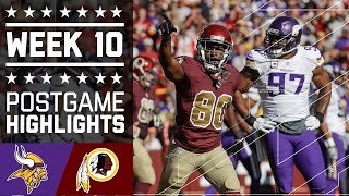 Vikings vs. Redskins | NFL Week 10 Game Highlights