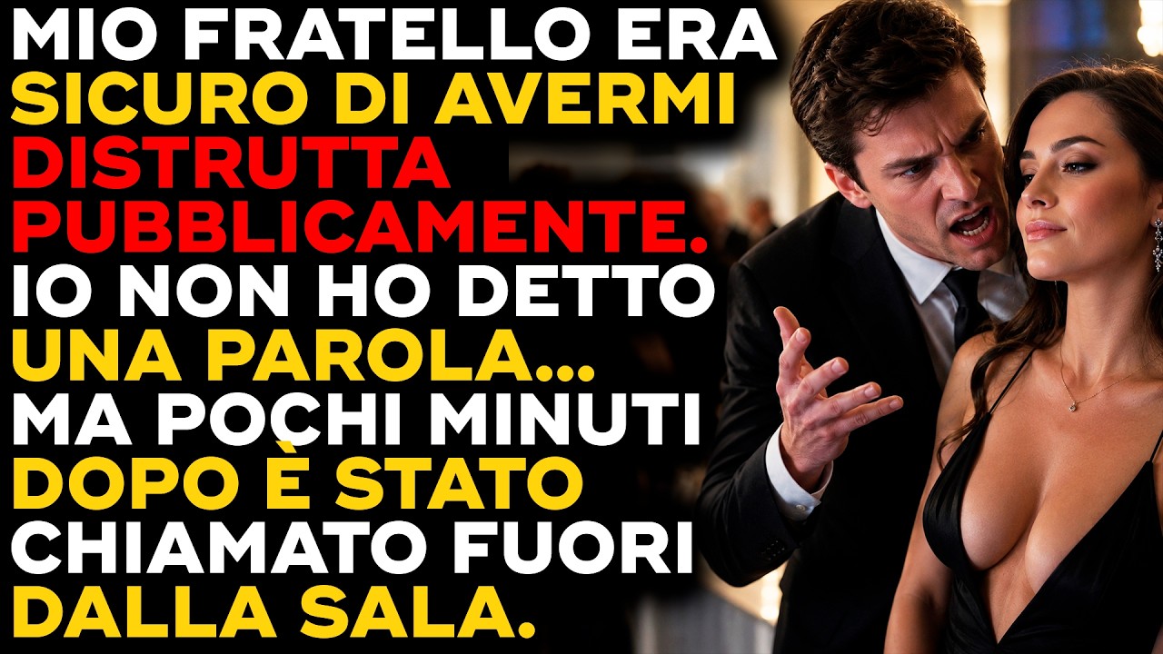 Mio fratello mi ha guardata davanti al notaio, davanti a mia madre, davanti a tutta la famiglia, e ha detto: "Lei non ha niente." Io non ho risposto. Sono uscita dalla stanza in silenzio, mentre...