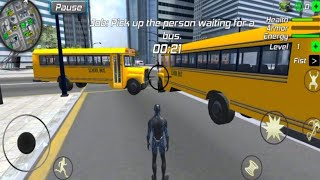 Black Hole Rope Hero vice Vegas _ school Bus at Train station - Android Gameplay screenshot 4