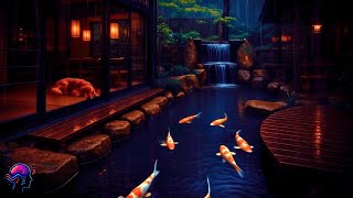 Rain, Rest, and Stillness: A Meditative Moment in a Japanese Garden