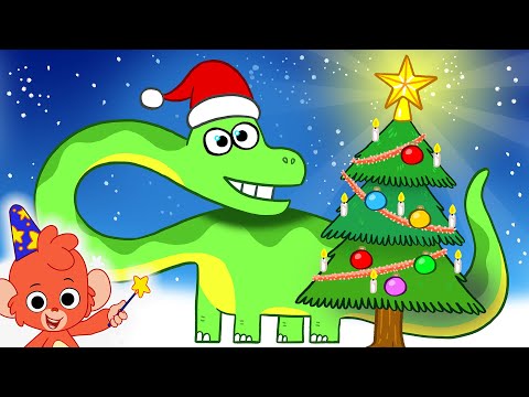 Club Baboo | Dinosaur Christmas | Decorating the christmas tree with a dino | Learn Dinosaur Names!
