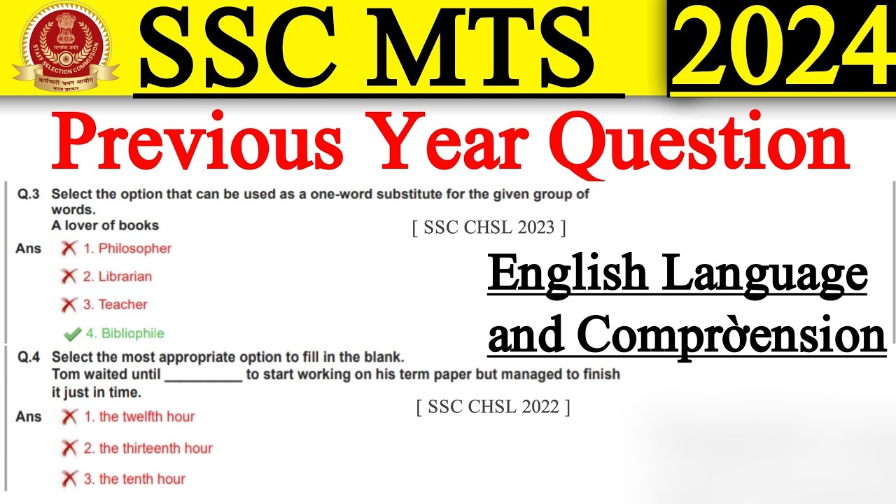 SSC MTS 2024 | Previous Year Questions | SSC MTS 2024 Important ...