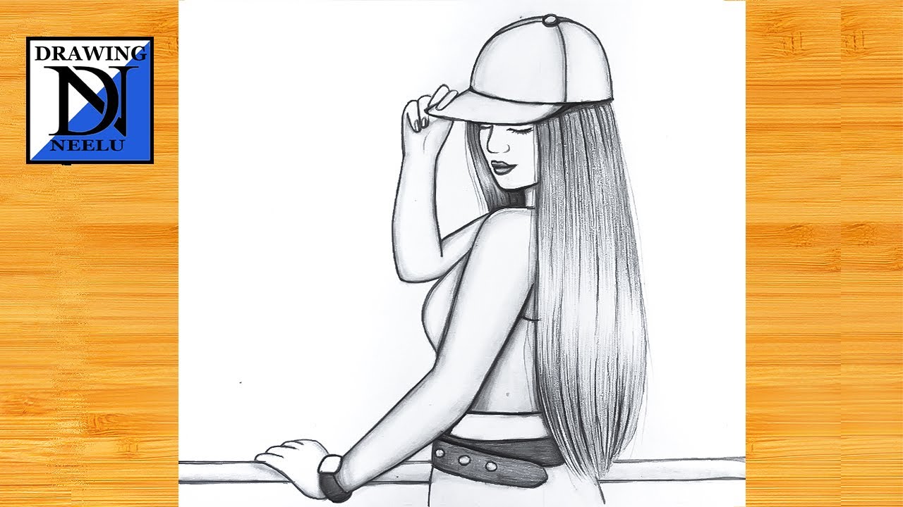 How to draw a girl wearing cap (Easy) || Pencil Sketch for beginners ...