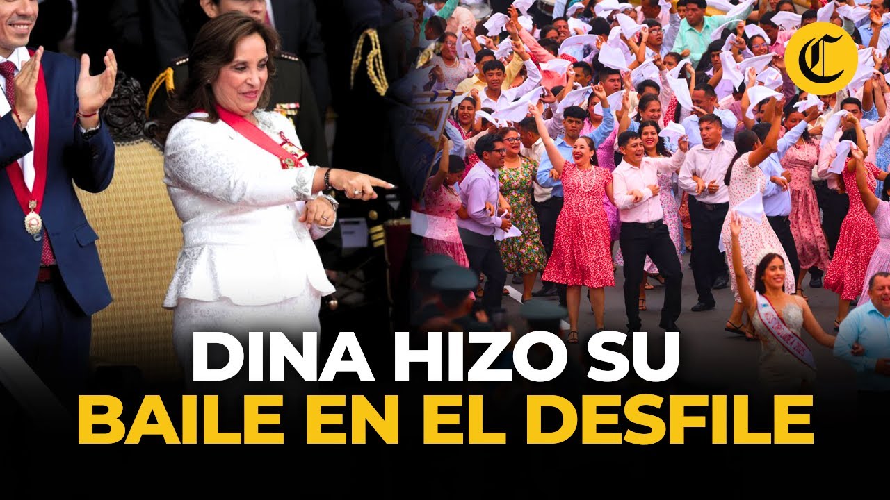 Dina Boluarte no se resistió a bailar con la 'Pandilla Moyobambina' en el desfile | El Comercio