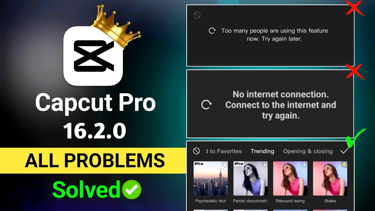 Too many people are using this feature capcut problem | Capcut pro no ...