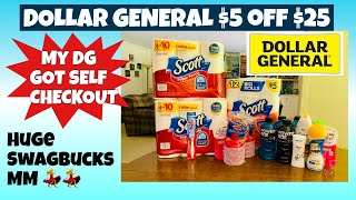 DOLLAR GENERAL $5 OFF $25 / My store got self checkout ?/ HUGE SWAGBUCKS MONEY MAKER/Easy couponing