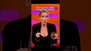 How much does Jennifer Lawrence enjoy drinking #tattoofun #funny #talkshow #jenniferlawrence