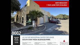 AVAILABLE | +/- 2,191 SF Industrial Suite | 8662 Avenida De La Fuente