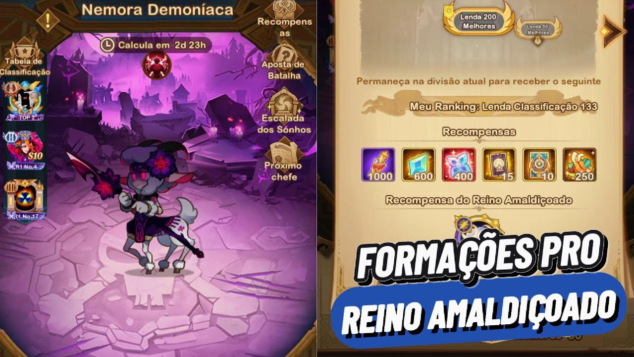 NOVAS FORMAÇÕES DO REINO AMALDIÇOADO - AFK ARENA