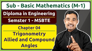 Trigonometry - 02 | Without using Calculator | Basic Mathematics | Diploma in Engineering | MSBTE