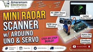 📡 Mini Radar Scanner Using Arduino UNO | HC-SR04 + SG90 Servo + Python | Radar Project