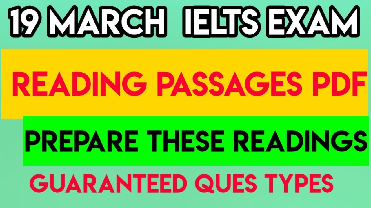 19 March Leaked Predicted Reading | 2 Days Before Exam | Reading Passages PDF