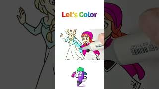 Coloring Princess Elsa and Anna - Disney Frozen Coloring Pages