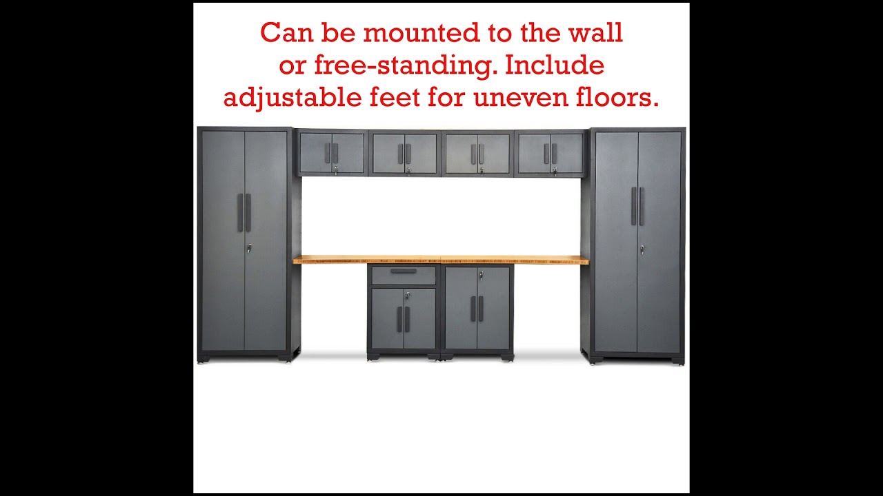 10 pc steel garage cabinet set