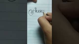 Writing August in Beautiful Handwriting ✍️ | Cursive Writing Tutorial #art #handwriting #viral