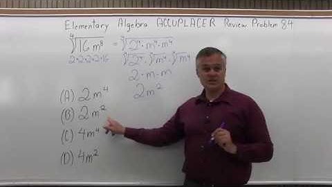ACCUPLACER Review: Elementary Algebra Problem 84 - Mathematics with Dan Avedikian