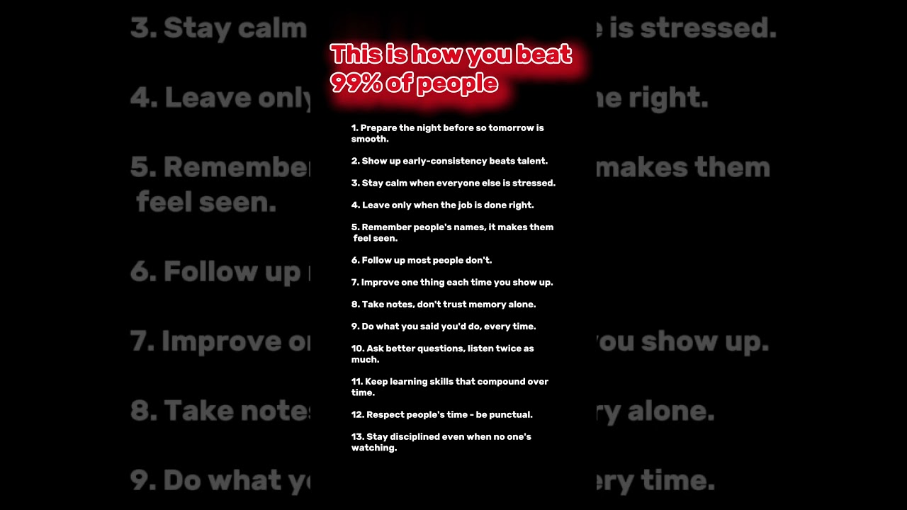 Habits That Quietly Put You Ahead of 99% 🧠 