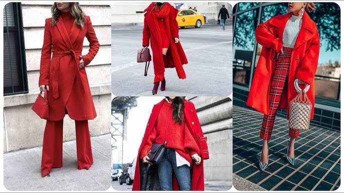 red trench coat outfit ideas