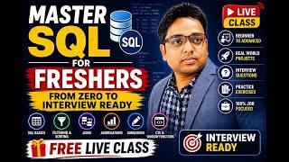 09.Master SQL for Freshers: From Zero to Interview Ready | Free Live Class 2026| Pandey Guruji