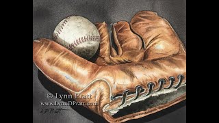 How to paint a vintage baseball glove with watercolor