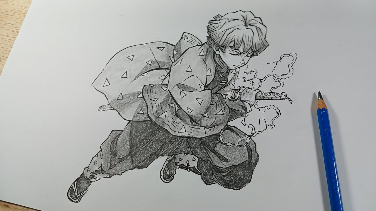 Draw Zenitsu full body step by step #demonslayer #zenitsu - YouTube