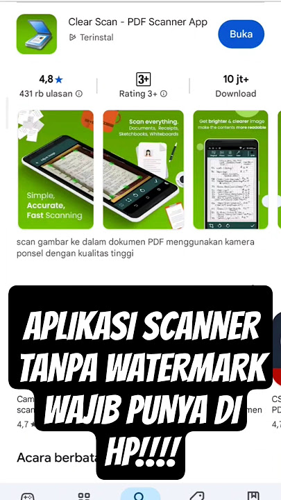 REKOMENDASI SCANNER DI HP TANPA WATERMARK!|CLEAR SCANNER|MUDAH BANGET! #ppg #pdf #scanner #shorts #1