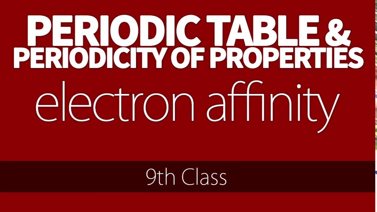 Electron Affinity YouTube