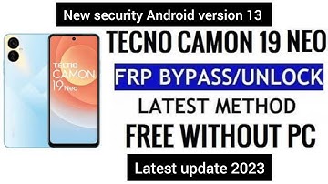 Tecno Cammon 19 Neo Frp Baypas Android Version 13 New Security latest Security #tecno19neo#frpbaypas